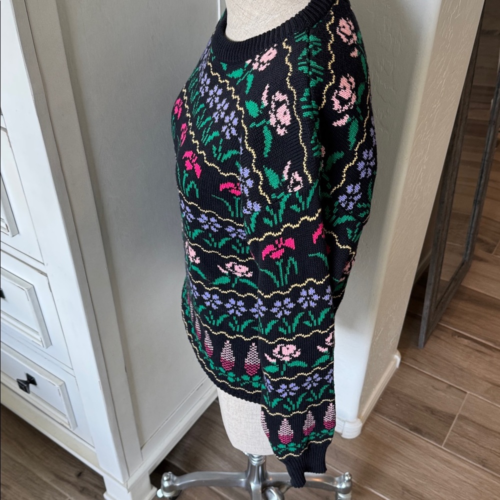 Vintage Smith Forester M cotton spring flower print sweater - Picture 6 of 6